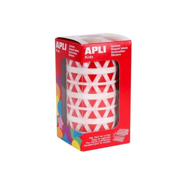 Apli Gomets Triangulares 10,5 mm Rollo Rojo -Rollo 6136 Unidades-