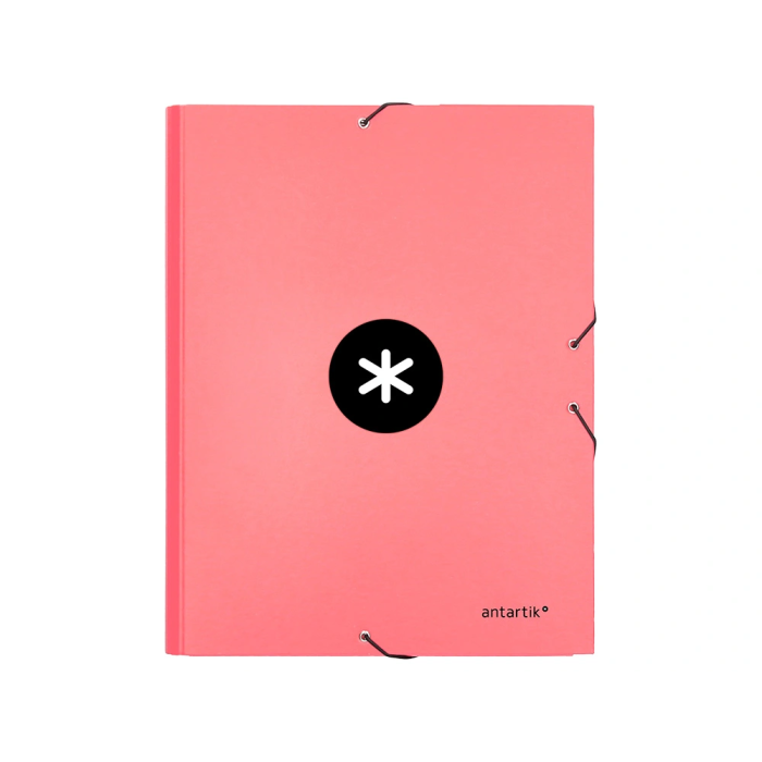 Antartik Carpeta de Gomas Tres Solapas Cartón Forrado A4 Color Coral 1