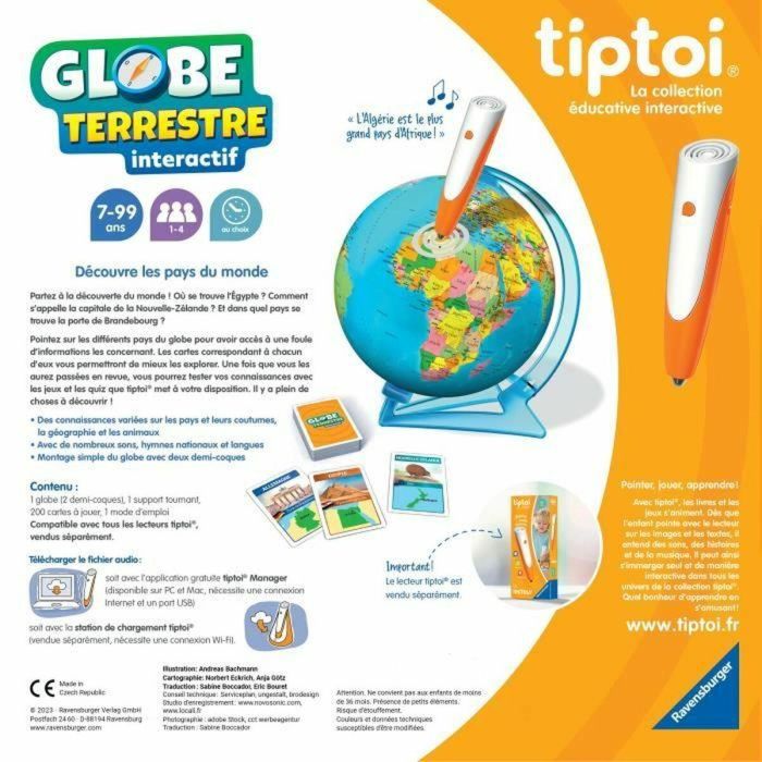 Ravensburger-tiptoi Globo terrestre interactivo-4005556001910-A partir de 7 años 2