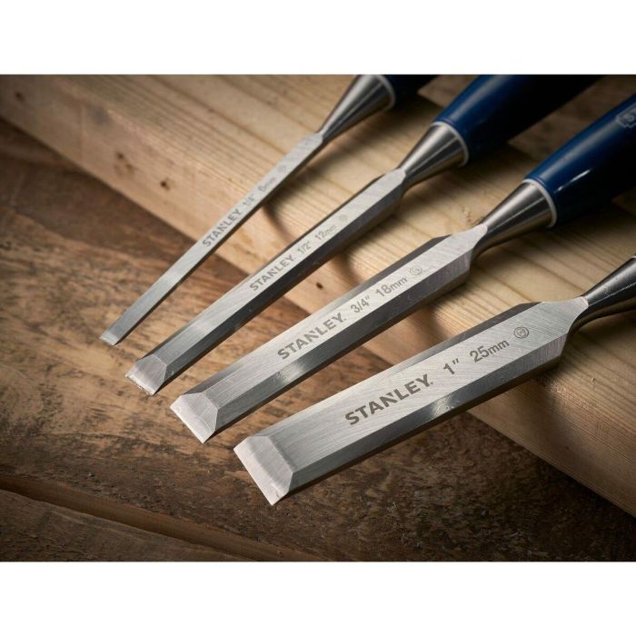 Set de cinceles Stanley 5002 Madera 6, 12, 18, 25 mm 4 Piezas 3 Set de cinceles Stanley 5002 Madera 6, 12, 18, 25 mm 4 Piezas 3