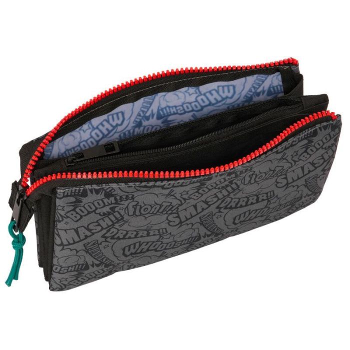 Safta Bolso Escolar Portatodo My Hero Academia Triple. Estuche con 3 Cremalleras y Compartimentos. Dimensiones 120x30x220 mm. 2 Safta Bolso Escolar Portatodo My Hero Academia Triple. Estuche con 3 Cremalleras y Compartimentos. Dimensiones 120x30x220 mm. 2
