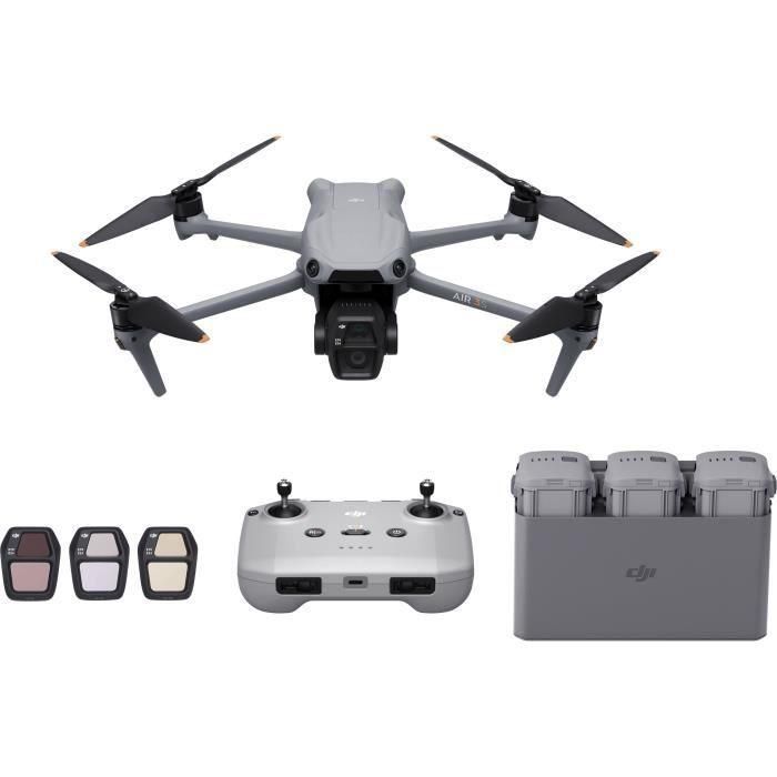 Drone - DJI - Air 3S Fly More Combo (- DJI - RC-N3) - Cámara dual CMOS 1 y Telecam de 70 mm - 14 paradas de rango dinámico - RTH Int Drone - DJI - Air 3S Fly More Combo (- DJI - RC-N3) - Cámara dual CMOS 1 y Telecam de 70 mm - 14 paradas de rango dinámico - RTH Int