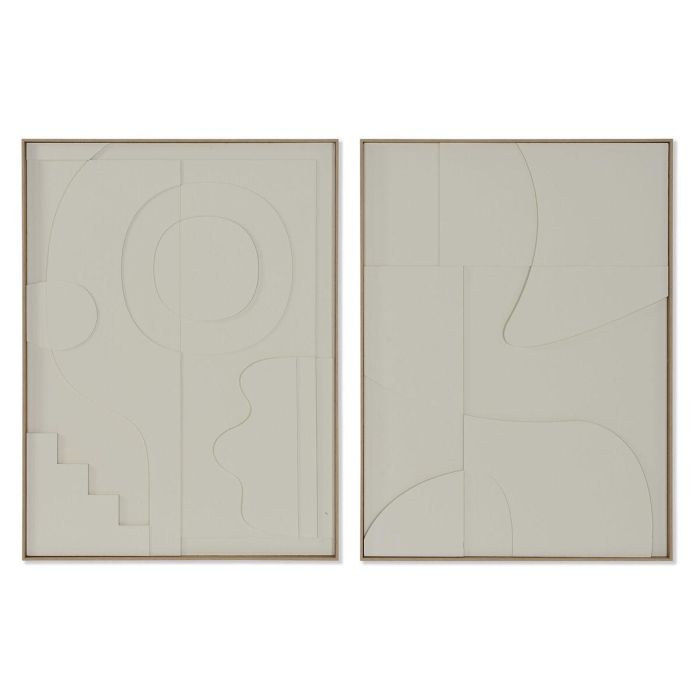 Cuadro Scandi DKD Home Decor Crema Natural 4 x 100 x 75 cm (2 Unidades)