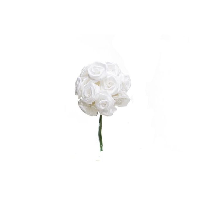 Bolsa de 12 Mini Flores Pomos Rosa Mediana Blanco