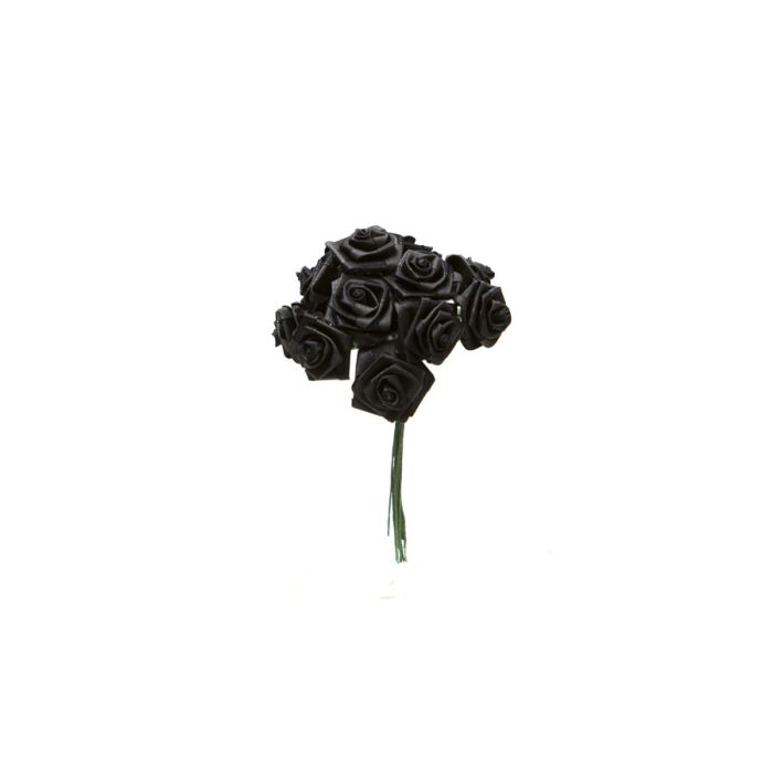 Bolsa de 12 Mini Flores Pomos Rosa Mediana Negro