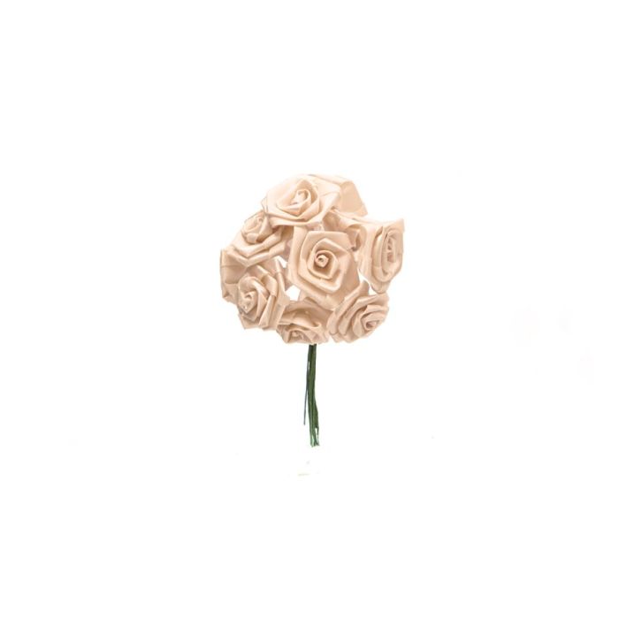 Bolsa de 12 Mini Flores Pomos Rosa Mediana Beig