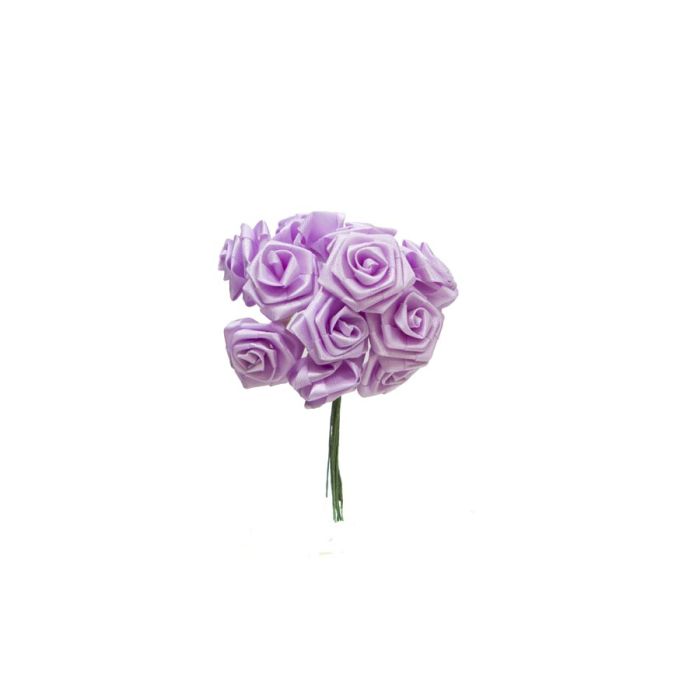 Bolsa de 12 Mini Flores Pomos Rosa Mediana Lila