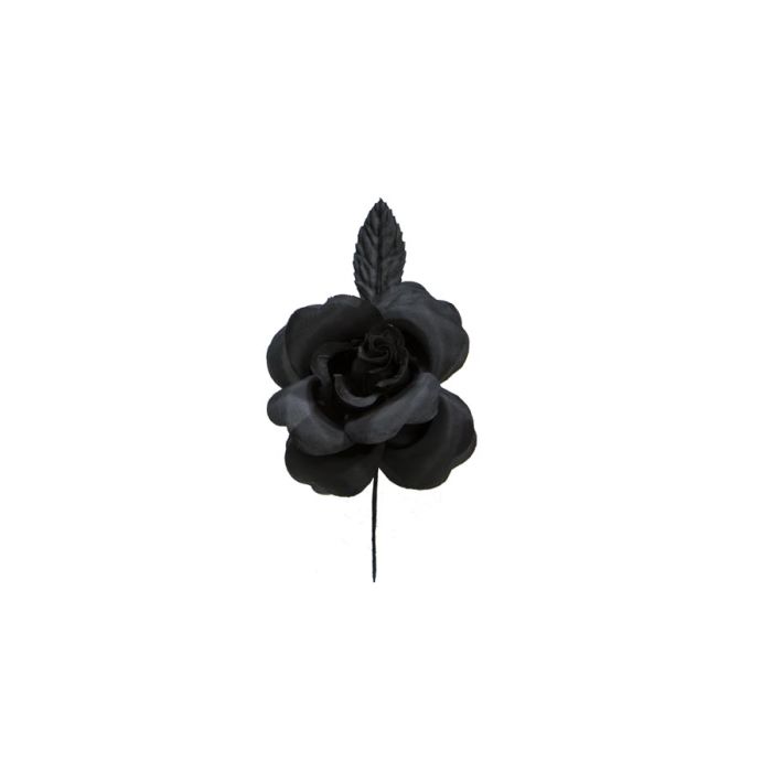 Mini Flor Rosa de Tul Negro