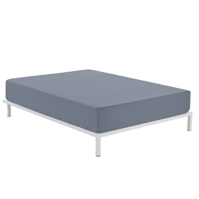 Sábana Bajera Ajustable Alexandra House Living Gris Acero 105 x 210 cm Sábana Bajera Ajustable Alexandra House Living Gris Acero 105 x 210 cm