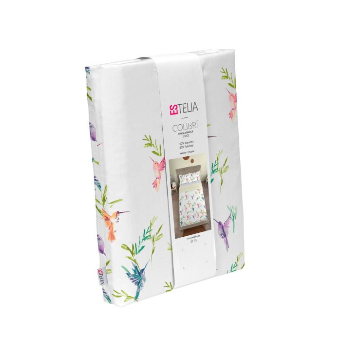 Juego de funda nórdica Alexandra House Living Colibrí Multicolor Cama de 150 3 Piezas