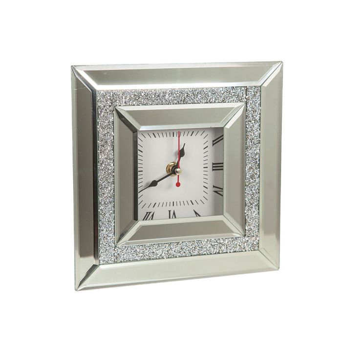 Reloj de Mesa Romimex Plateado Vidrio 20 x 20 x 5 cm