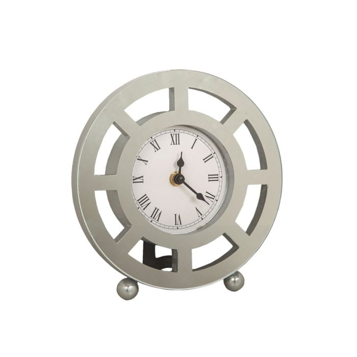 Reloj de Mesa Romimex Plateado Vidrio 20 x 21 x 5 cm