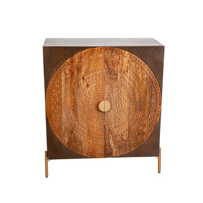 Aparador Romimex Marrón Metal Madera de mango 80 x 95 x 40 cm