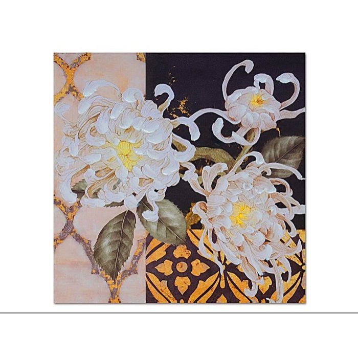 Cuadro Romimex Lienzo Flores 40 x 40 x 2 cm 1