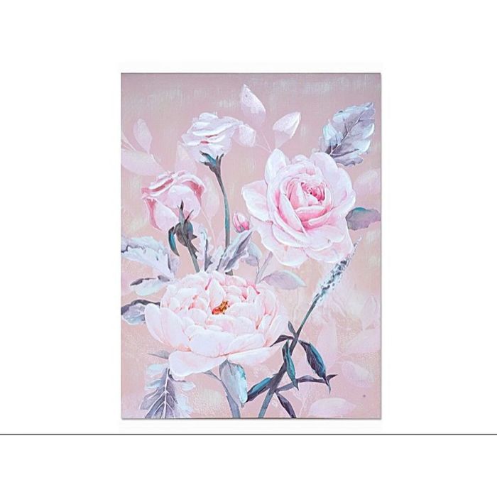 Cuadro Romimex Rosa Lienzo Rosas 60 x 80 x 3 cm 1