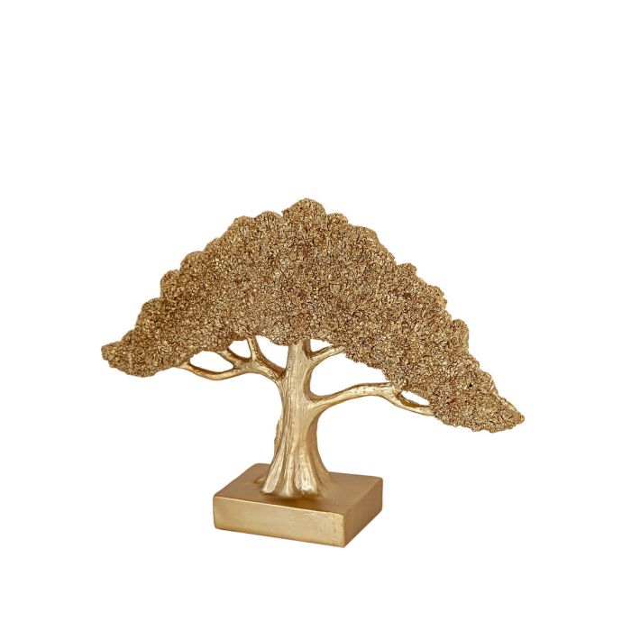 Escultura Romimex Dorado Árbol 31 x 22 x 8 cm