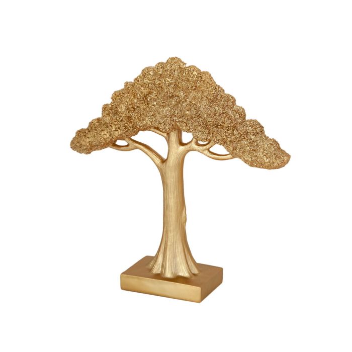 Escultura Romimex Dorado Árbol 34 x 33 x 9 cm