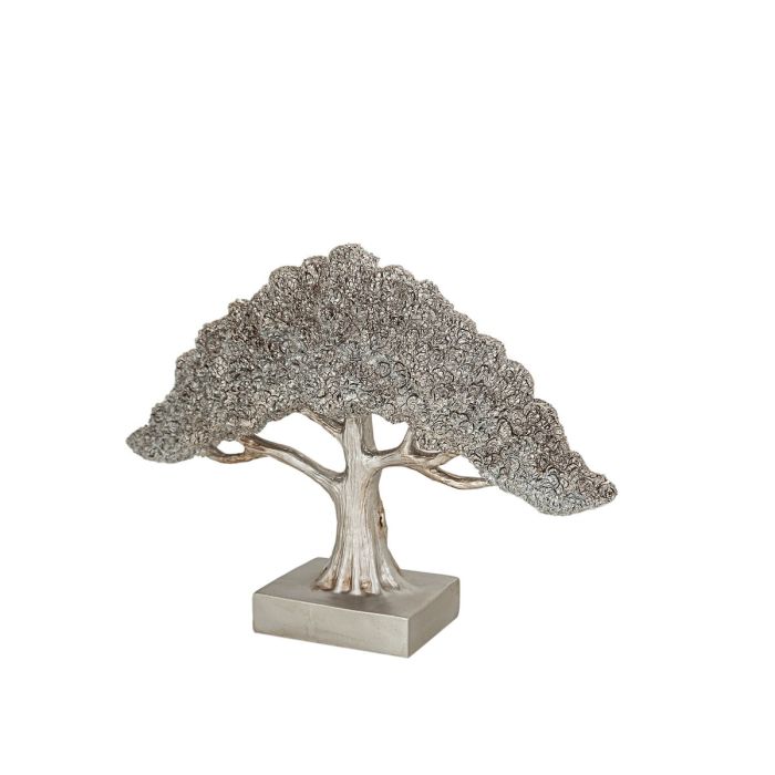 Escultura Romimex Plateado Árbol 31 x 22 x 8 cm