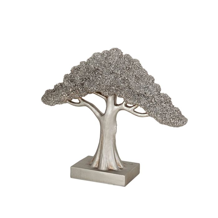 Escultura Romimex Plateado Árbol 34 x 28 x 10 cm