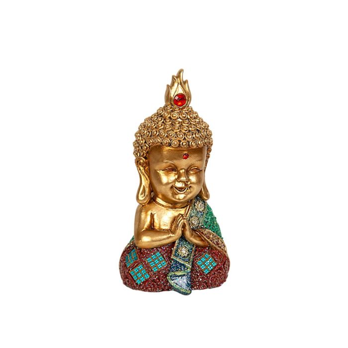 Figura Decorativa Romimex Dorado Resina Buda 11 x 20 x 10 cm