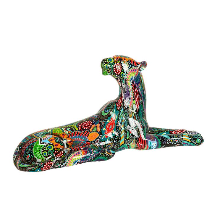 Figura Decorativa Romimex Multicolor Resina Pantera 32 x 14 x 11 cm