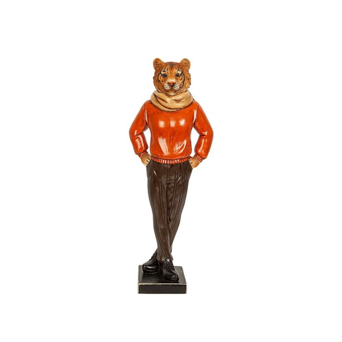 Figura Decorativa Romimex Rojo Resina Tigre 14 x 37 x 10 cm