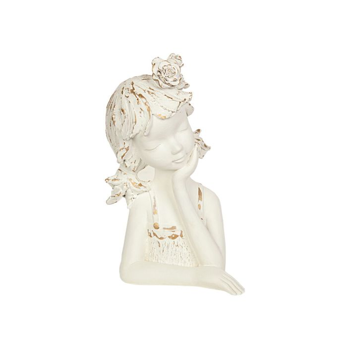 Busto Romimex Blanco Resina Niña 17 x 29 x 16 cm