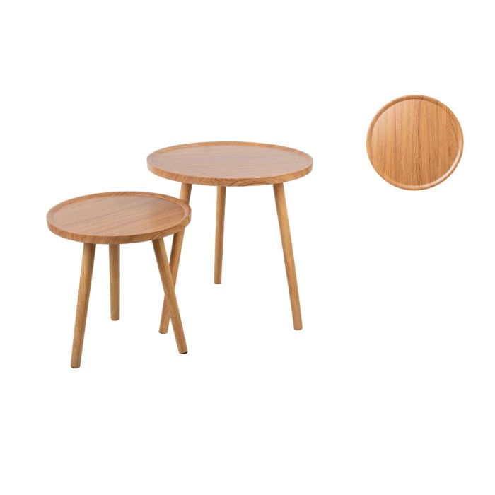 Set de mesas Romimex Natural Madera 2 Piezas 1