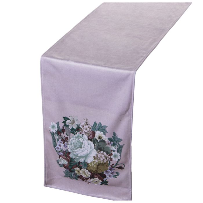 Camino de Mesa Alexandra House Living Violeta Textil 180 x 30 cm Flores Terciopelo