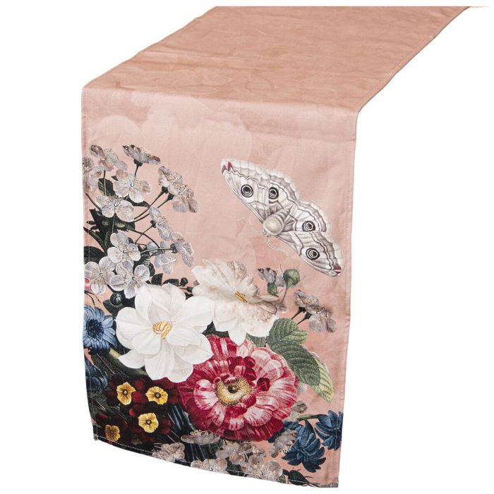 Camino de Mesa Alexandra House Living Rosa Textil 33 x 180 cm Algodón Floral