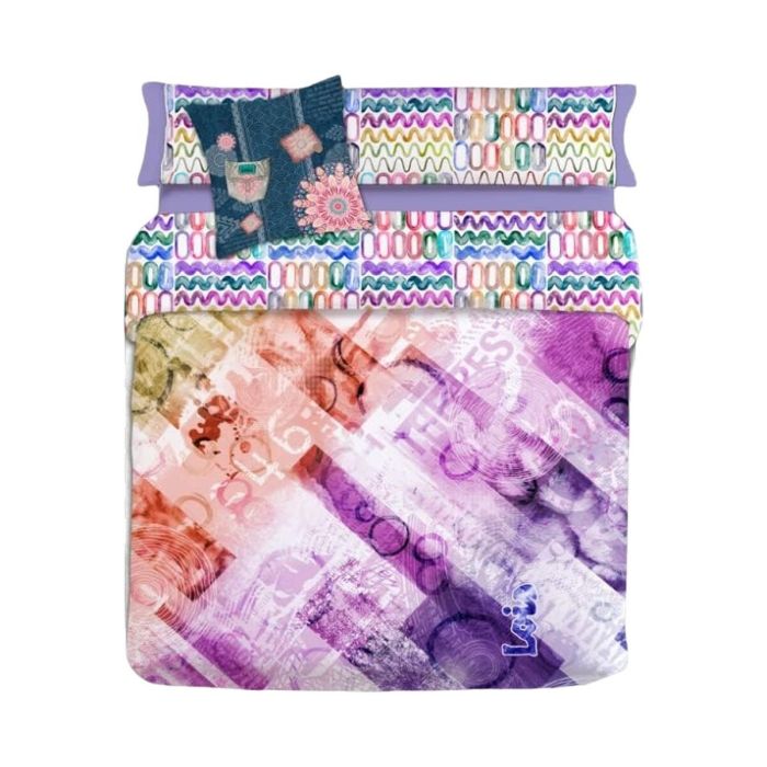 Juego de funda nórdica Lois JASON P. Malva Cama de 90 150 x 230 cm 3 Piezas