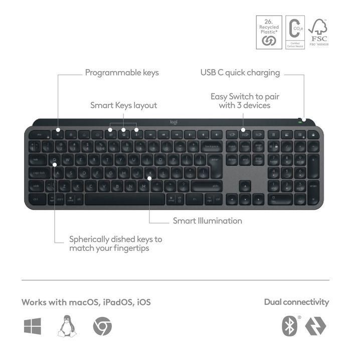 Logitech Logitech MX Keys S Advanced Wireless Illuminated Keyboard 12 Logitech Logitech MX Keys S Advanced Wireless Illuminated Keyboard 12