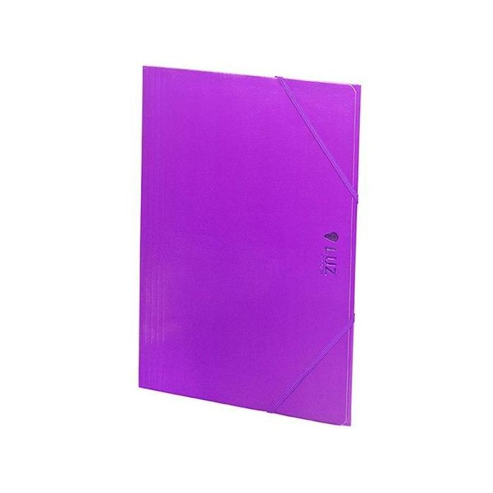 Carchivo Carpeta 3 Solapas Folio C-Gomas Cartón Brillo Luz Violeta Carchivo Carpeta 3 Solapas Folio C-Gomas Cartón Brillo Luz Violeta