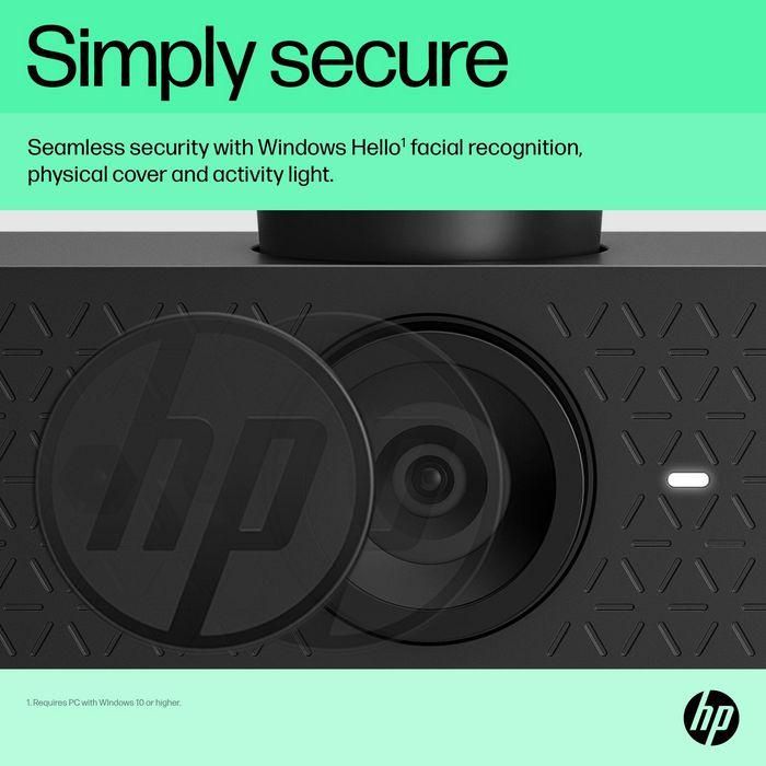 HP Webcam Video FHD 1080P, 30 FPS, Compatible con Windows Hello, Corrección Automática de Luz y Fondo, Micrófonos con Reducción de Ruido - 625 21 HP Webcam Video FHD 1080P, 30 FPS, Compatible con Windows Hello, Corrección Automática de Luz y Fondo, Micrófonos con Reducción de Ruido - 625 21