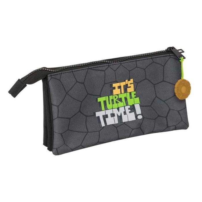 Portatodo Triple Teenage Mutant Ninja Turtles Negro Gris 22 x 12 x 3 cm 1