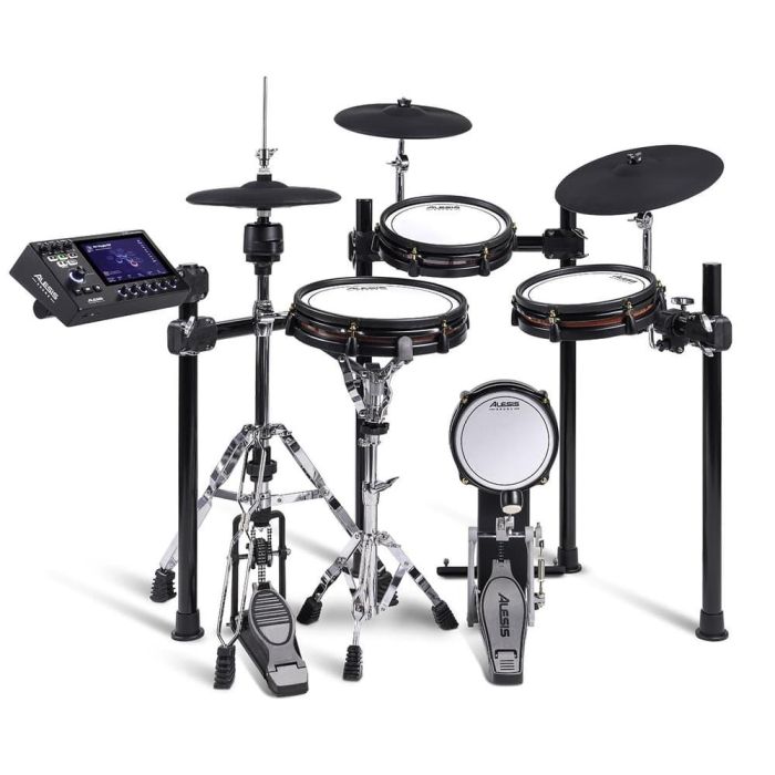 Alesis Strata Club Batería Electrónica con Módulo Core Drum, Pantalla Táctil de 7", 360°, Triple Zona, Bluetooth Audio+MIDI I/O 12