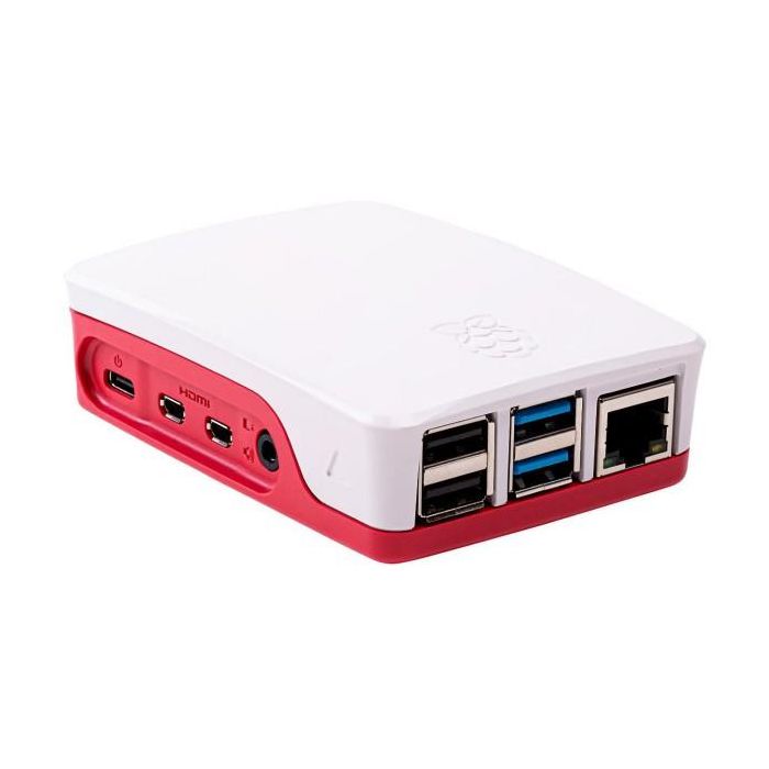 Raspberry Pi Funda Original para Raspberry Pi 4B Rojo/Blanco, Material ABS para Protección Duradera 0 Raspberry Pi Funda Original para Raspberry Pi 4B Rojo/Blanco, Material ABS para Protección Duradera 0