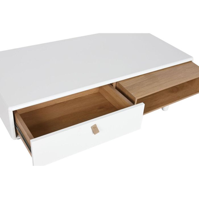 Mesa de Centro Home ESPRIT Blanco Natural Poliuretano Madera MDF 120 x 60 x 40 cm 2