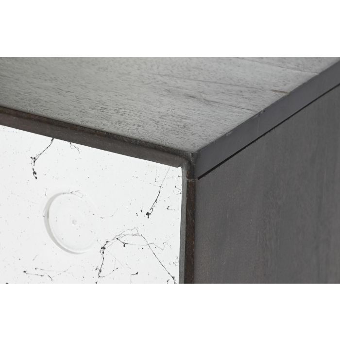 DKD Home Decor Buffet Moderno Marrón Oscuro y Blanco de Madera de Mango 150x43x80 cm con 3 Cajones, 2 Puertas y 2 Estanterías Desmontable 1