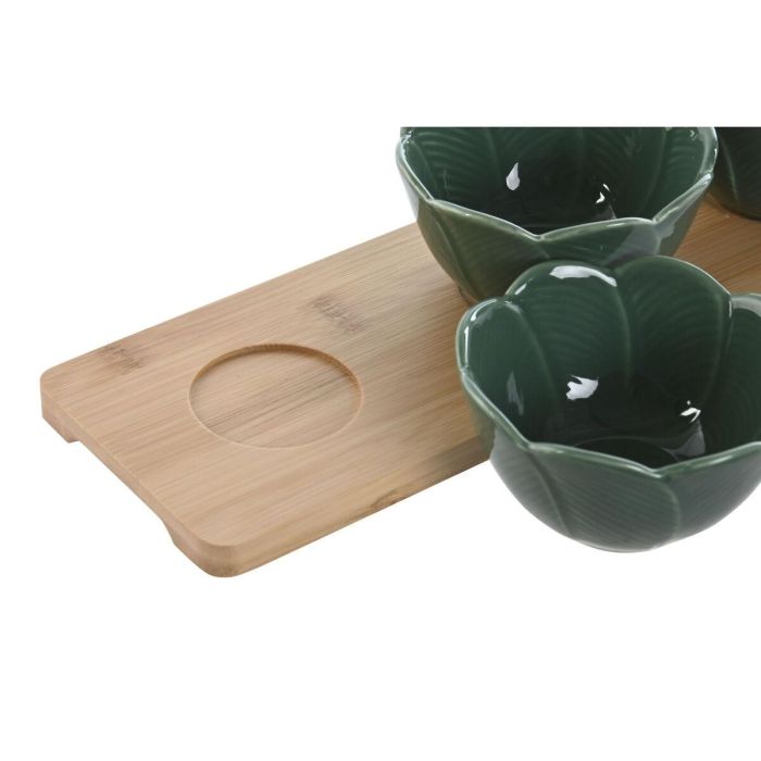 Aperitivo Tropical DKD Home Decor Verde Verde Oscuro 10 x 7 x 32 cm Set de 4 (2 Unidades) 3