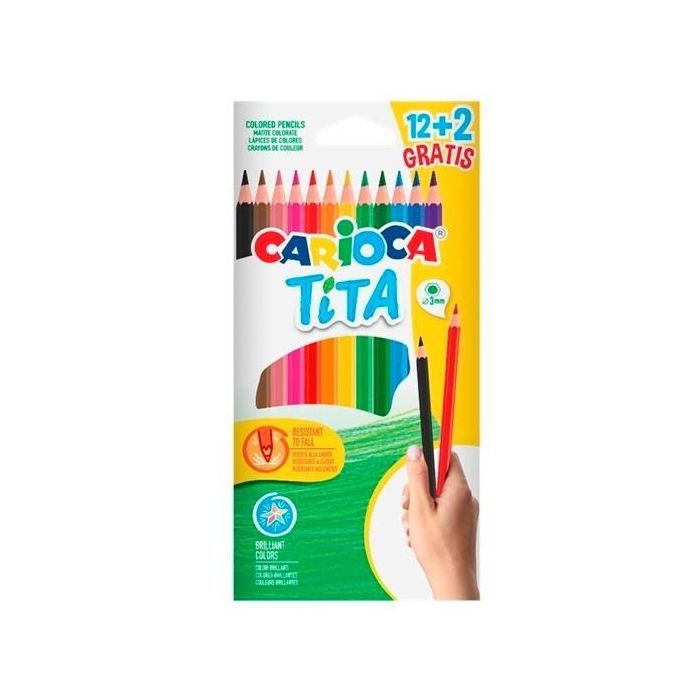 Carioca Lápices De Colores Tita C-Surtidos Estuche 12+2 Ud Gratis Carioca Lápices De Colores Tita C-Surtidos Estuche 12+2 Ud Gratis
