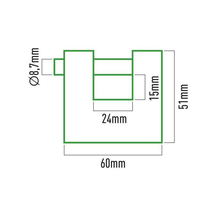 Candado de latón reforzado de seguridad 60 mm 2