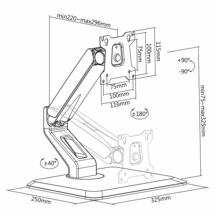 Soporte de Mesa para Pantalla Neomounts FPMA-D885BLACK 1