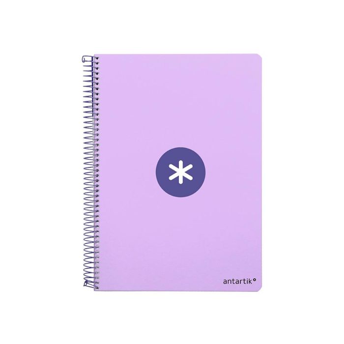 Cuaderno Espiral Liderpapel A4 Micro Antartik Tapa Dura 80H 100 gr Cuadro 5 mm Sin Bandas 4 Taladros Color Lavanda 1