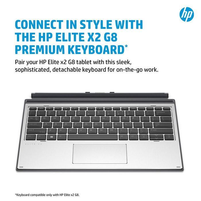 HP Elite x2 G8 Premium Keyboard - Teclado español desmontable para HP Elite x2 G8 Tablet, privacidad con un toque 1