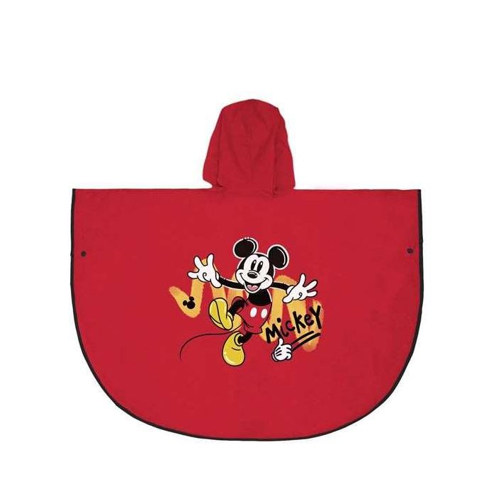 Poncho Impermeable con Capucha Mickey Mouse Rojo 3-4 Años 1 Poncho Impermeable con Capucha Mickey Mouse Rojo 3-4 Años 1