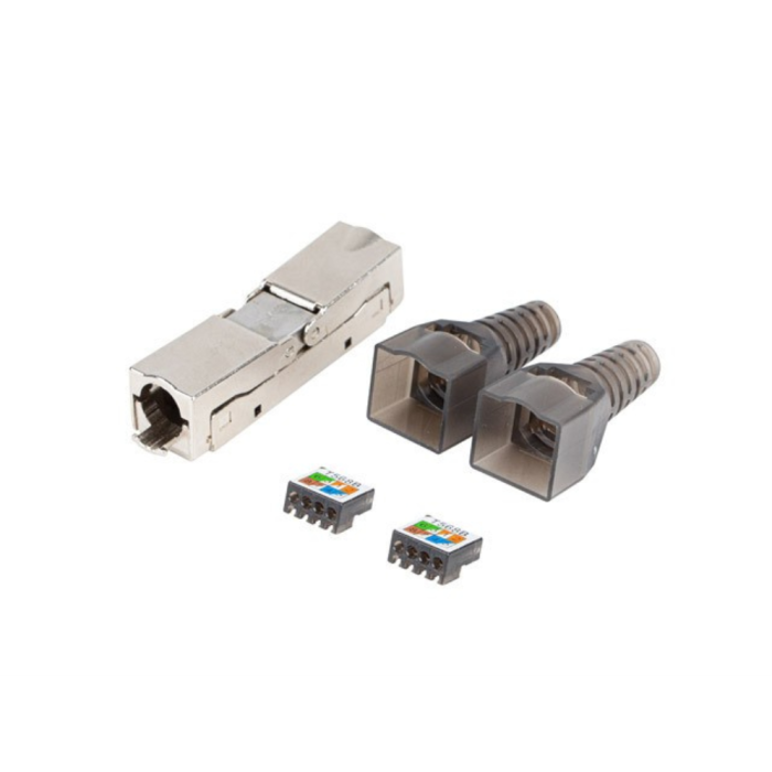 LANBERG PL2SA-6000TL Conector RJ-45 de Metal y ABS, Color Plata y Transparente, Paquete de 2 Piezas LANBERG PL2SA-6000TL Conector RJ-45 de Metal y ABS, Color Plata y Transparente, Paquete de 2 Piezas