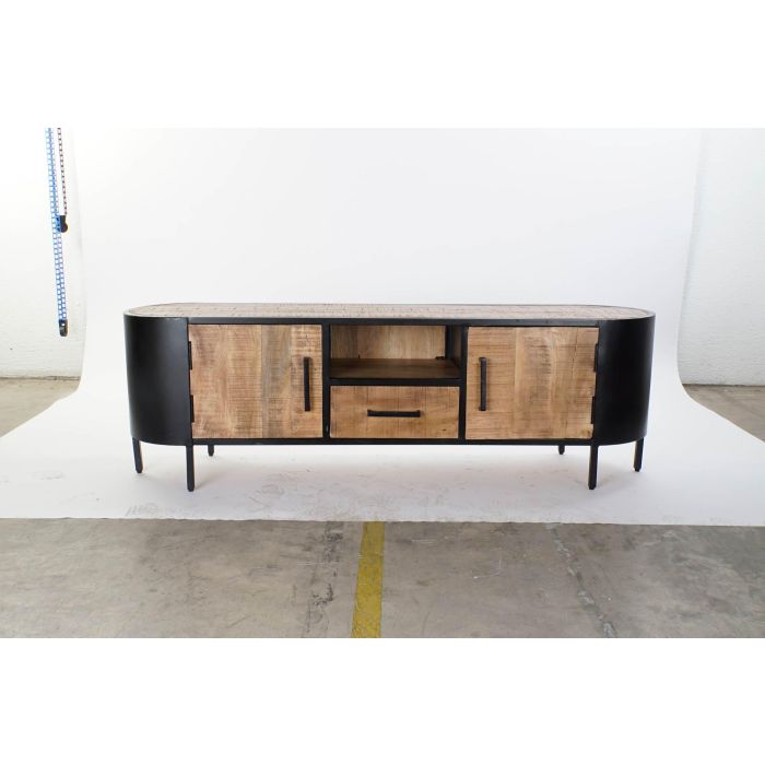 Mueble Tv Vintage DKD Home Decor Natural Negro 43 x 51 x 160 cm 6