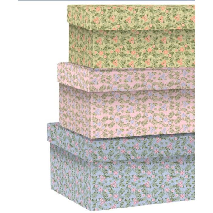 Caja Shabby DKD Home Decor Rosa Amarillo 33.5 x 15.5 x 43.5 cm Set de 10 1
