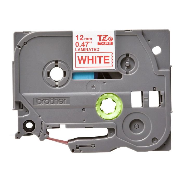 BROTHER Cinta laminada blanco/rojo 12mm